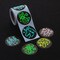 1 1/2" Glow in the Dark Neon Magical Creatures Sticker Roll 100 Pieces